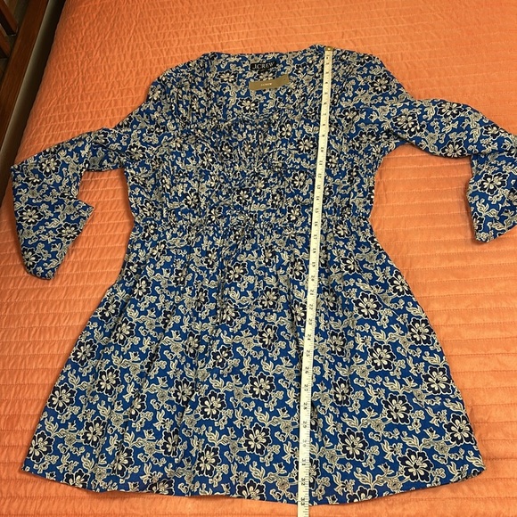 J CREW BEACH DRESS TIERED TIE FRONT FLORAL BLUE WHITE NWT SZ MEDIUM - Picture 12 of 14